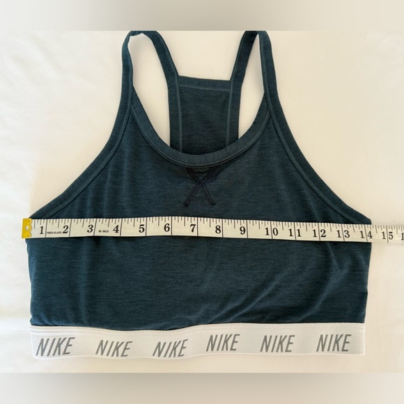 Nike Women’s Dri-FIT Swoosh Padded Medium Support Sports Bra Heathered Gray/Blue - Picture 6 of 11